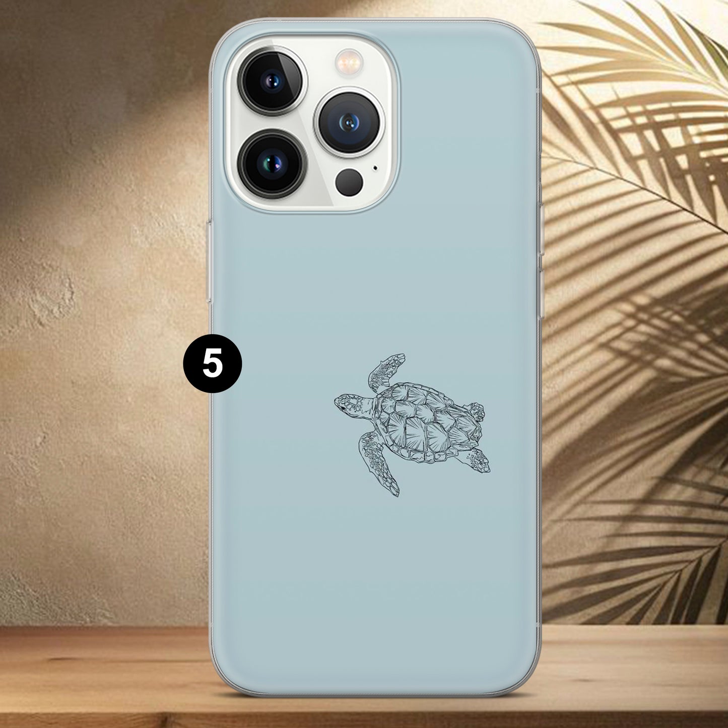 Sea Turtle Phone Case Seashell Nautical Cover for iPhone 17, 17Pro, 16, 15, 14, 13, 12, Samsung S25 S24Fe, S23, A16, A56, Pixel 10Pro, 9A