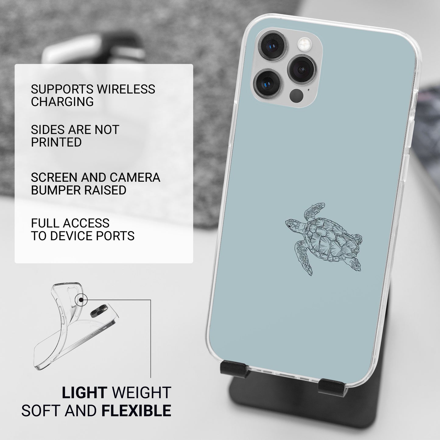 Sea Turtle Phone Case Seashell Nautical Cover for iPhone 17, 17Pro, 16, 15, 14, 13, 12, Samsung S25 S24Fe, S23, A16, A56, Pixel 10Pro, 9A